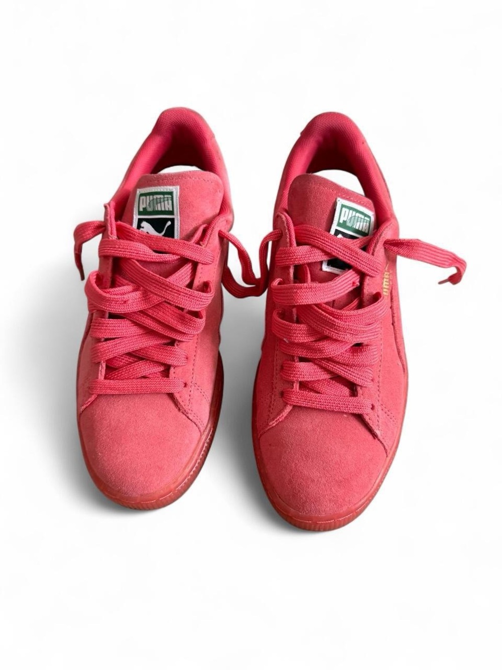 Puma Women's Coral Pink Suede Low-Top Sneakers